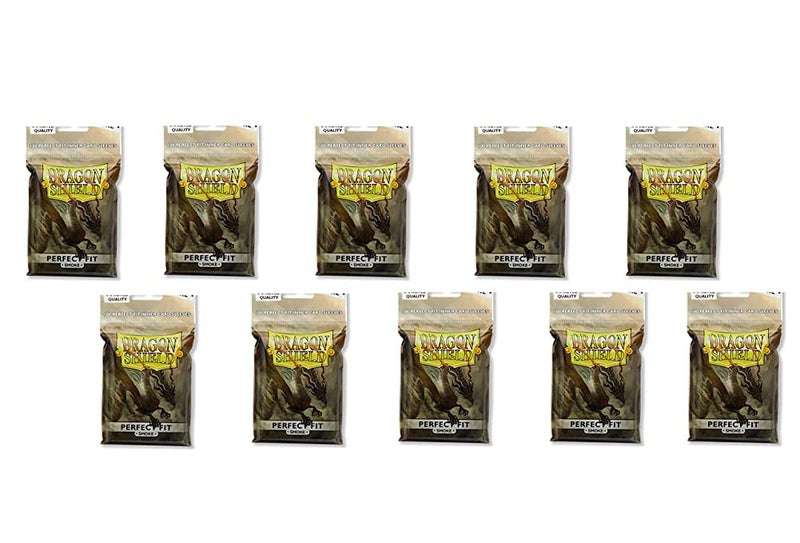dragon shield 10 Packs Dragon Shield Perfect Fit Smoke Inner Sleeves Standard Size 100 ct - Image 1